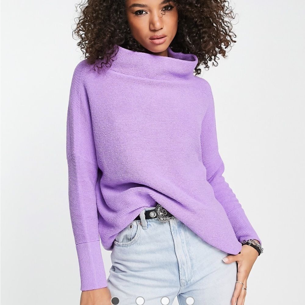 Free People Lavender Cowl Neck Sweater